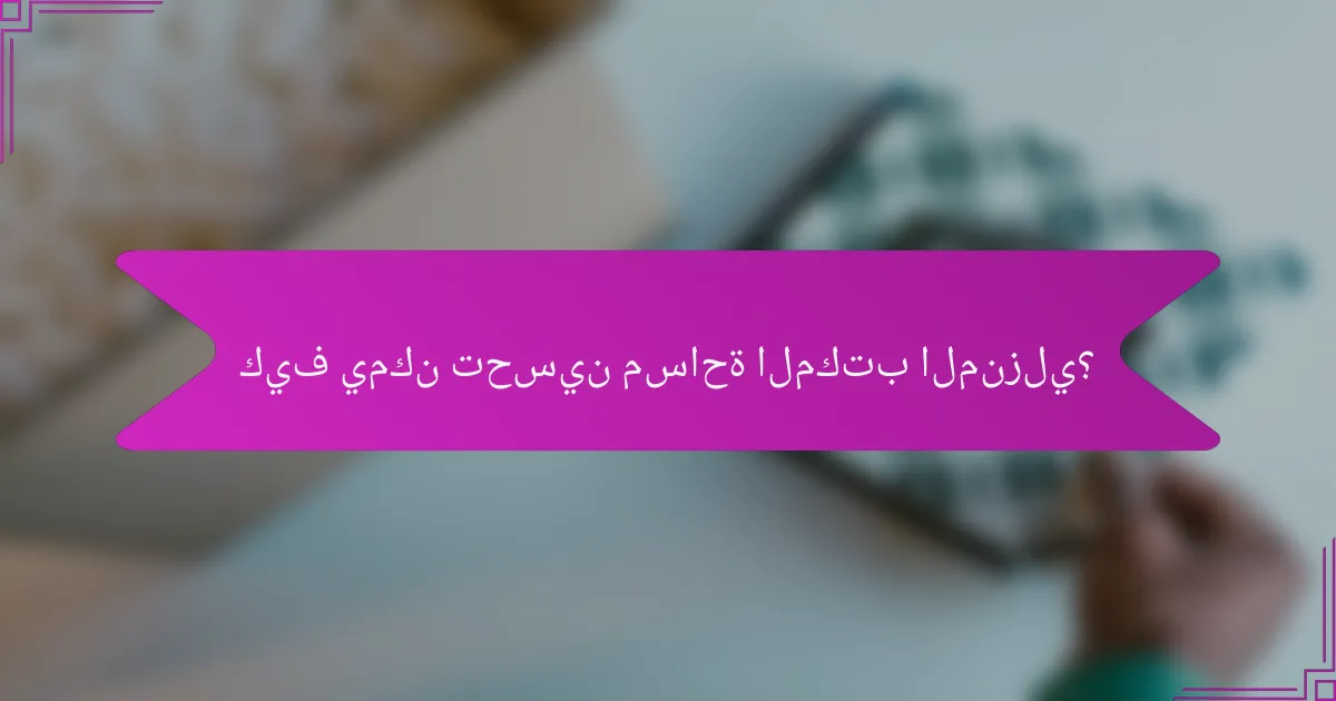 كيف يمكن تحسين مساحة المكتب المنزلي؟