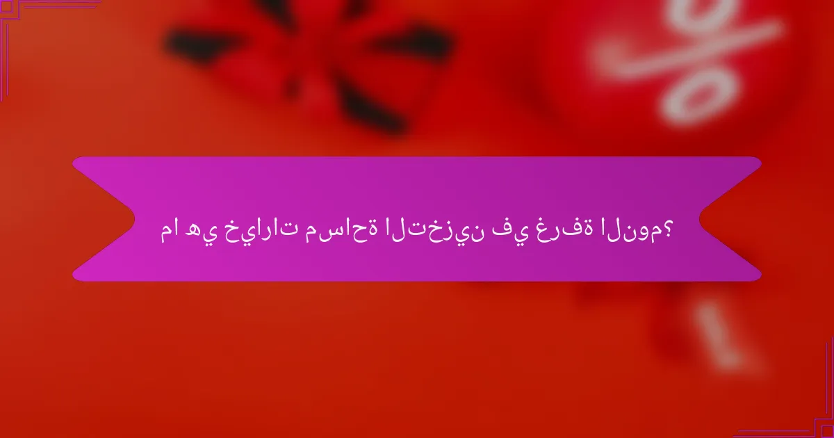ما هي خيارات مساحة التخزين في غرفة النوم؟